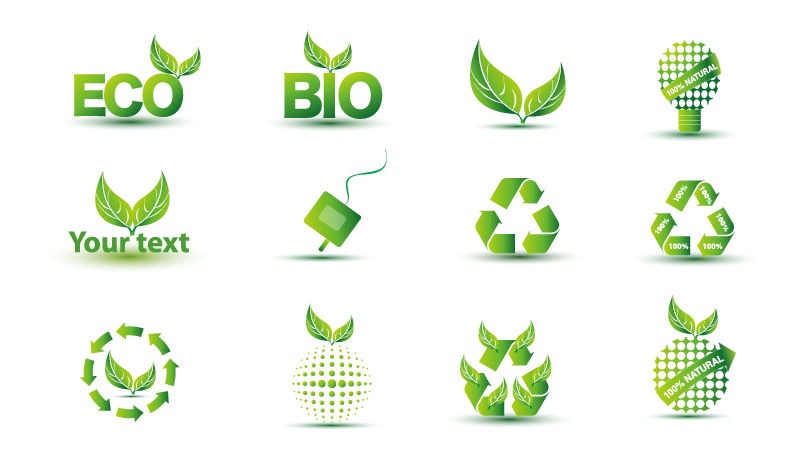 Filetype Icon Set. Name: Green Eco Icon Set