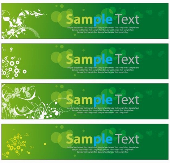 Green Floral Banners