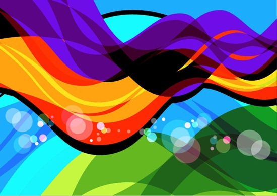 Abstract Colorful Wave Art Vector