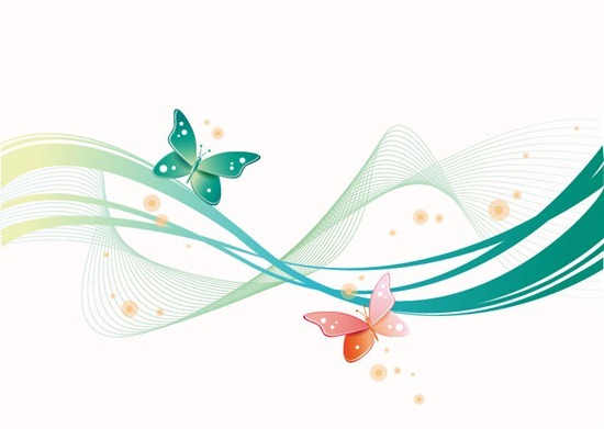 Abstract Wave with Butterfly Background