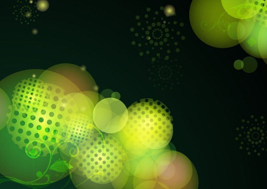 Abstract Green Bokeh Design Vector Background