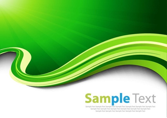 Abtract Green Waves Vector Background