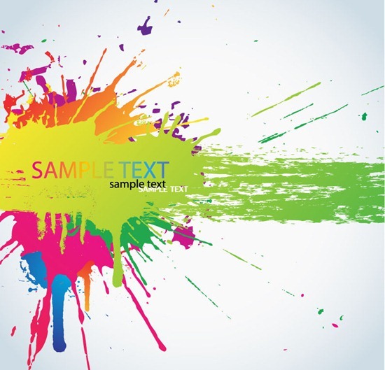 Colorful Bright Ink Splashes Vector Background