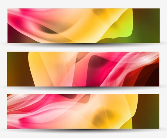 Abstract Colorful Header Background Vector Set