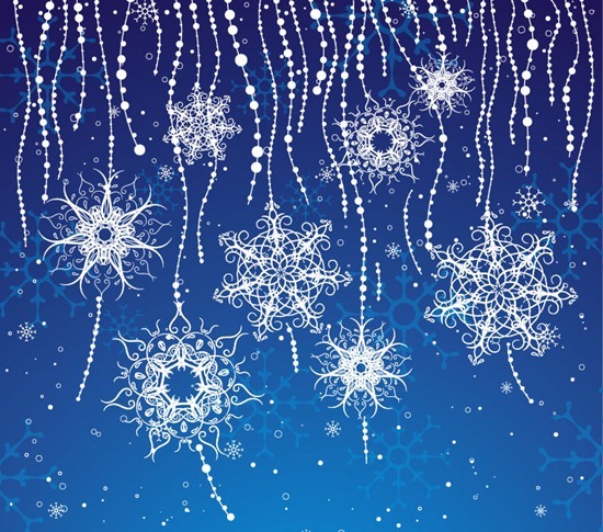 Abstract Snowflakes Background Vector Graphic