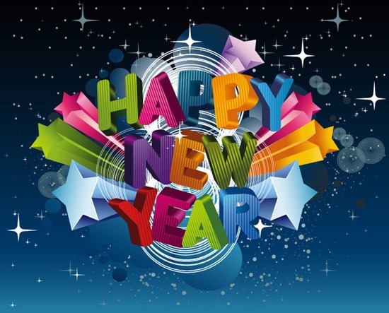 Happy New Year 3D Vector Graphic