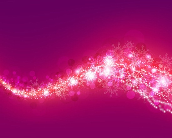 Abstract Purple and Pink Bokeh Background with Snowflakes