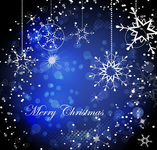 Chiristmas Blue Background Vector Art