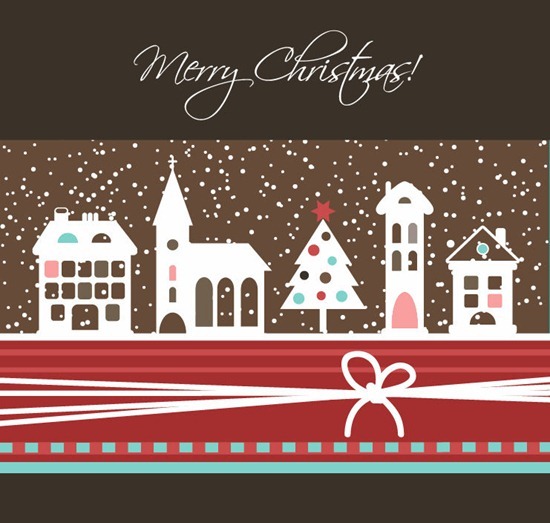 Christmas Film Greeting Card Vector Illustration