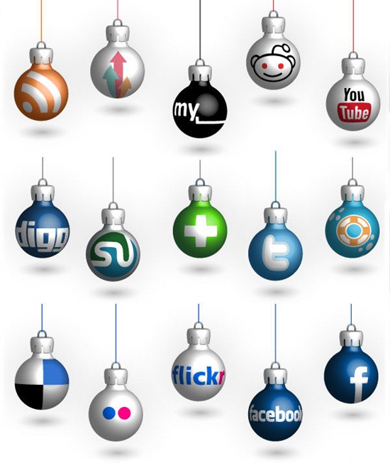 Christmas Social Vector Icon Set