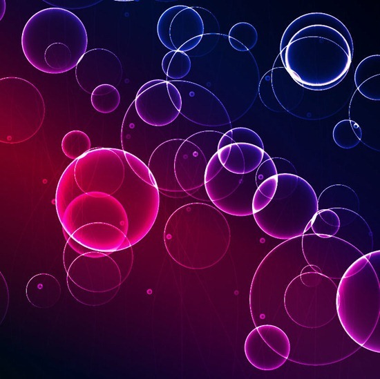 Abstract Glowing Circles Vector Background