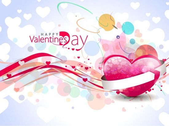 Abstract Valentine's Day Colorful Heart Design Background