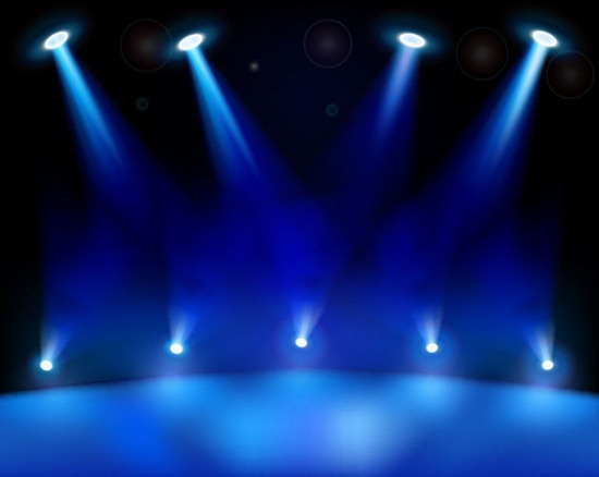 Blue Stage Lights Vector Background