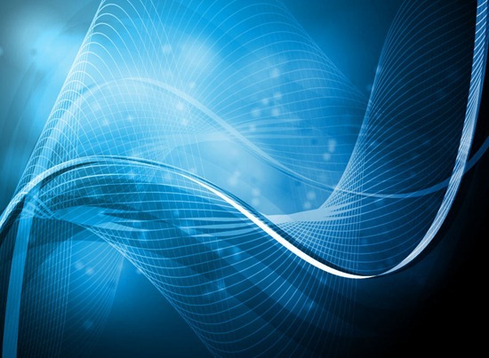 Abstract Blue Background Vector with Waves