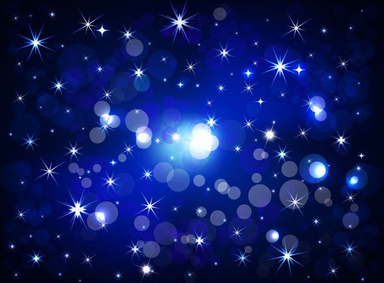 Abstract Bokeh Background with Stars at Night