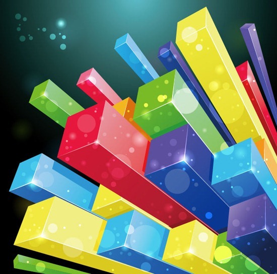 Colorful 3D Cubes Vector Background