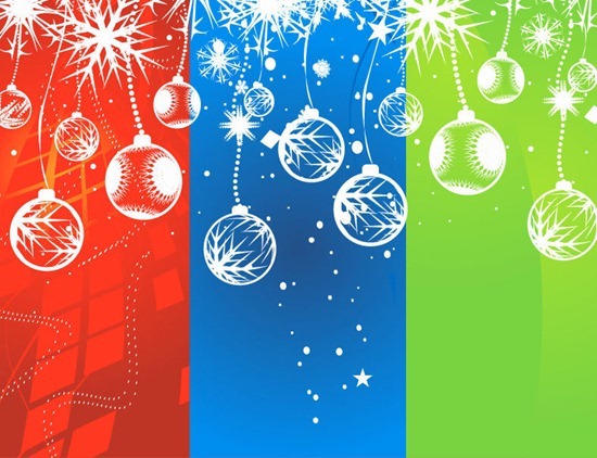 Christmas Background with Hanging Balls