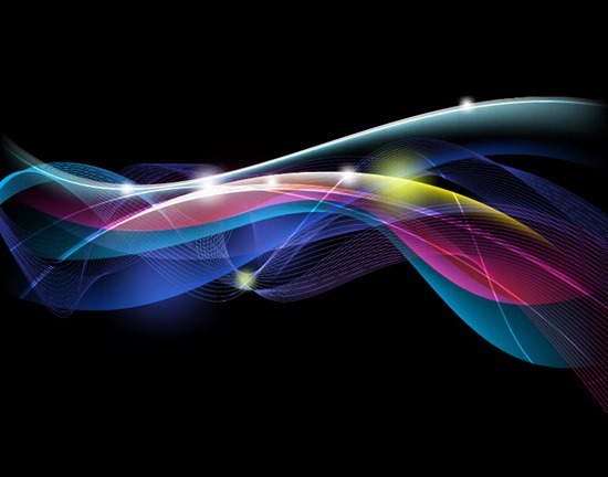 Abstract Energy Stream Design on Dark Background Vector Art